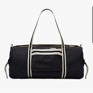 Rare TORY BURCH Stylish Black Tote with White Straps